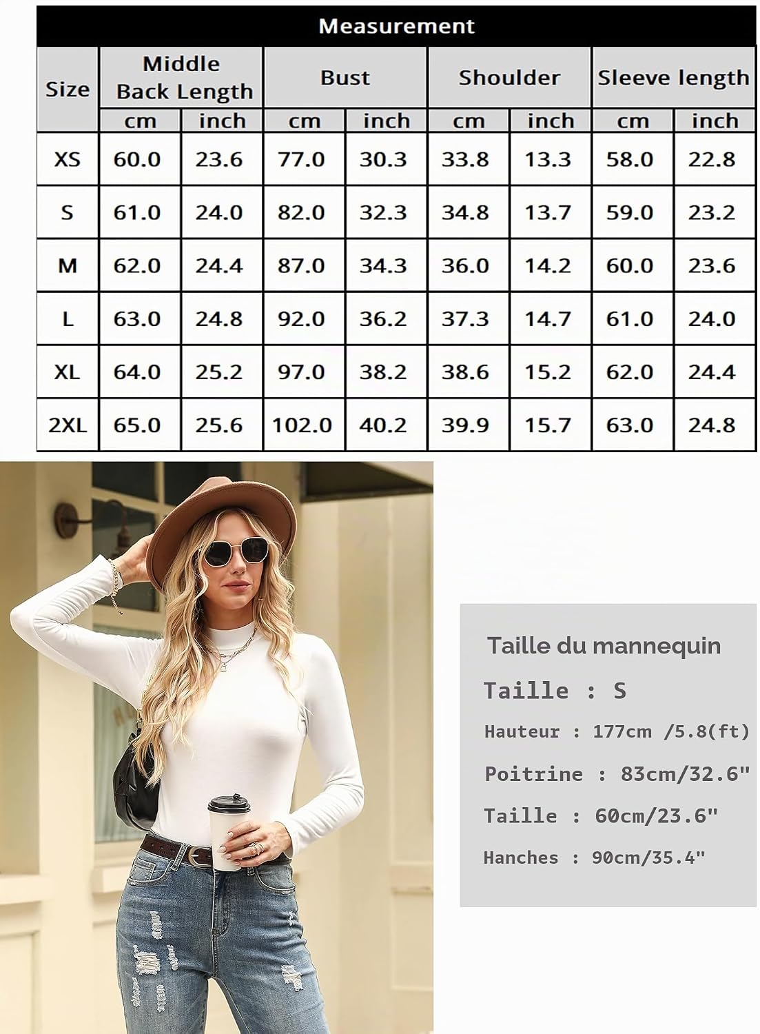 Detalle 2 de Aottori Ensemble 2 pièces: Haut thermique femme col roulé en polaire