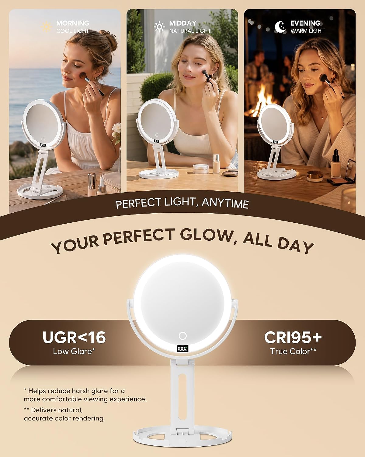 Thumbnail 6 de Travel Makeup Mirror with Lights, 20X Magnification