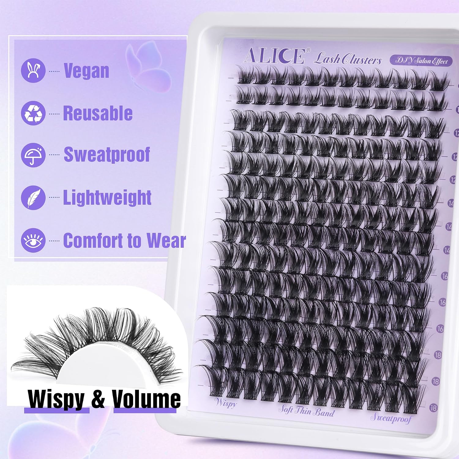 Detalle 2 de ALICE Lash Clusters 10-18mm 168pcs ๐
