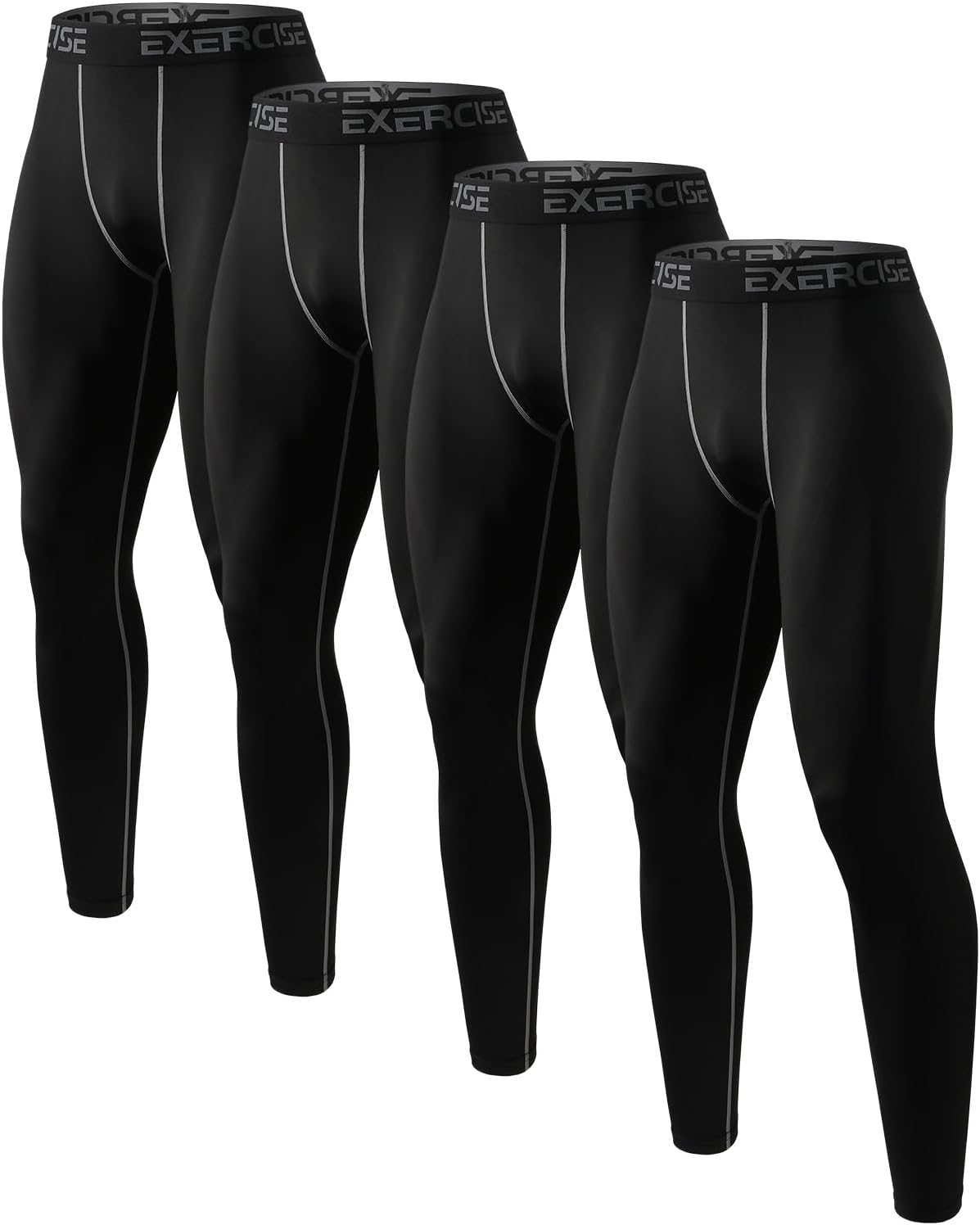 Detalle de Celfaeree Men’s Compression Leggings, 4-Pack Lightweight Thermal Base Layers