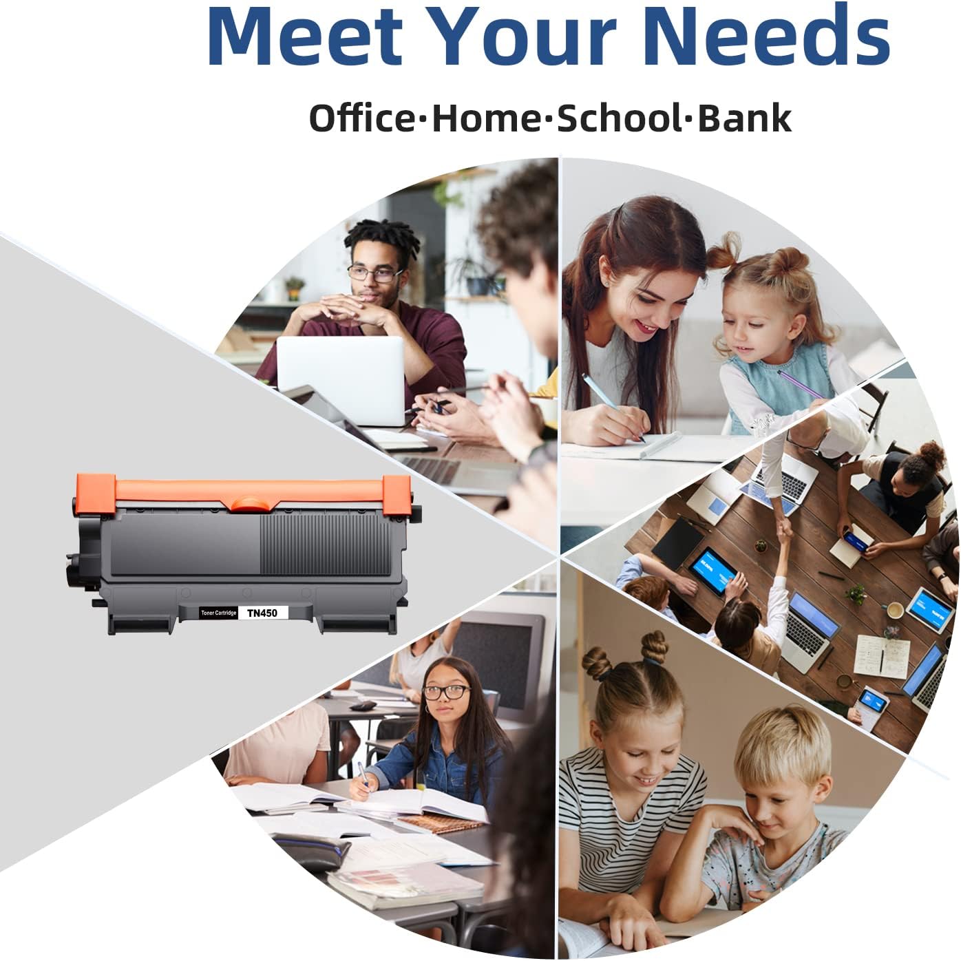 Detalle de Skydo TN450-2B Compatible Black Toner Cartridges, 2-Pack, High Yield