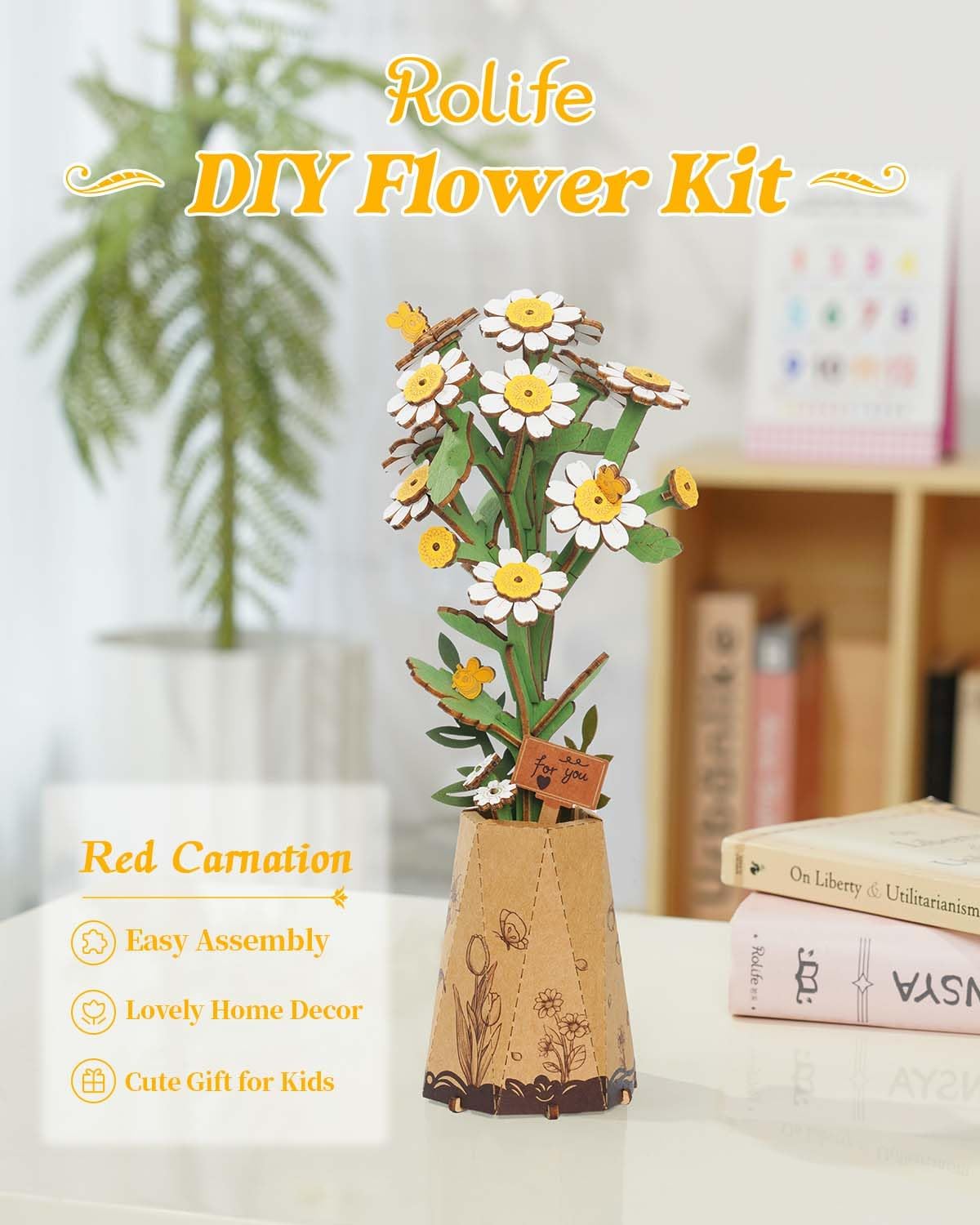 Thumbnail 1 de Rolife Bloom Kit: Mazzo di Fiori in Legno 3D – Puzzle artigianale per adulti con vaso e biglietto incluso