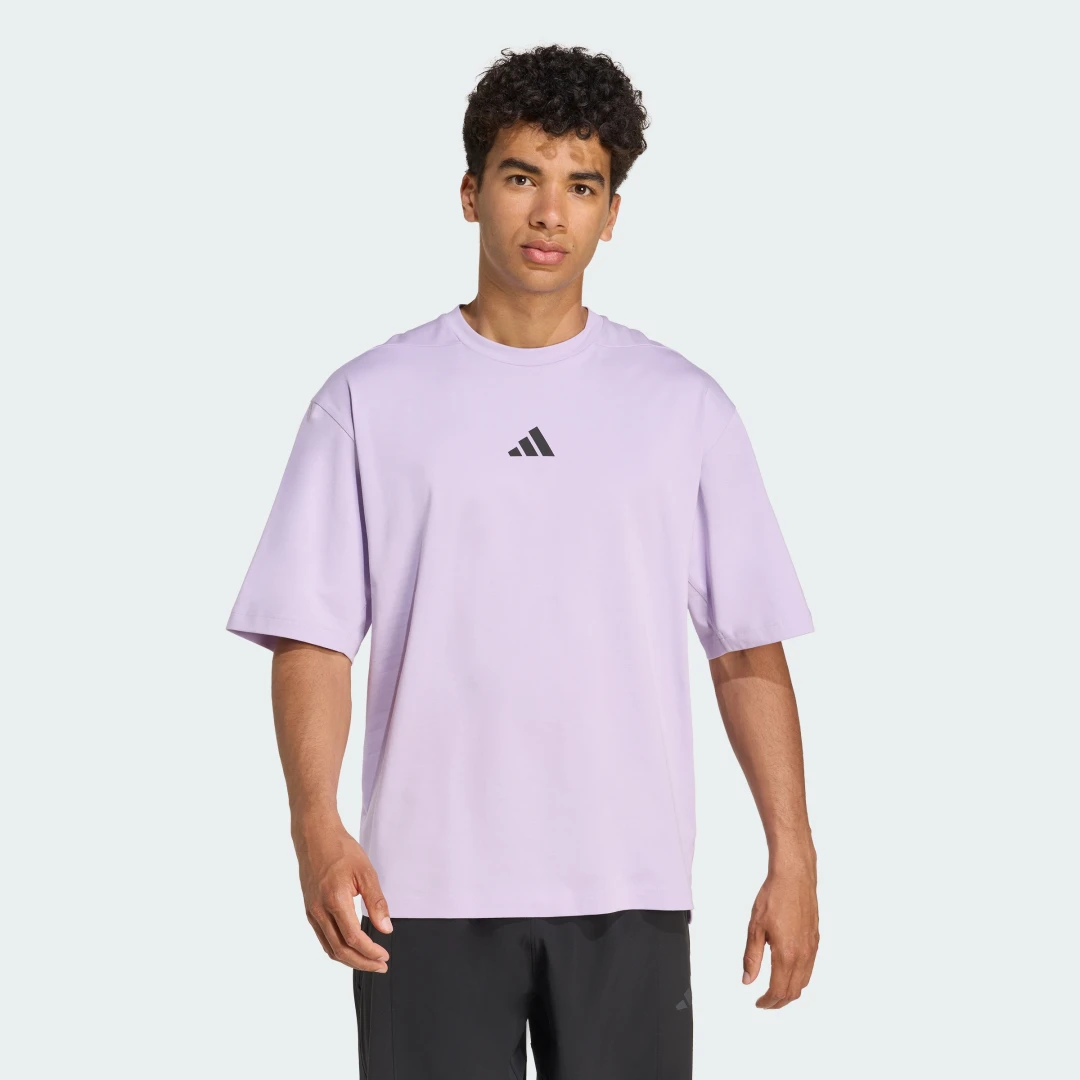 Detalle de Camiseta holgada de entrenamiento Power de Adidas – color violeta