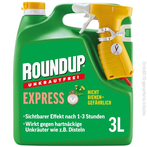 Detalle de Roundup Unkrautfrei Express 3L Drucksprühgerät – Gegen Unkraut in Ziergärten