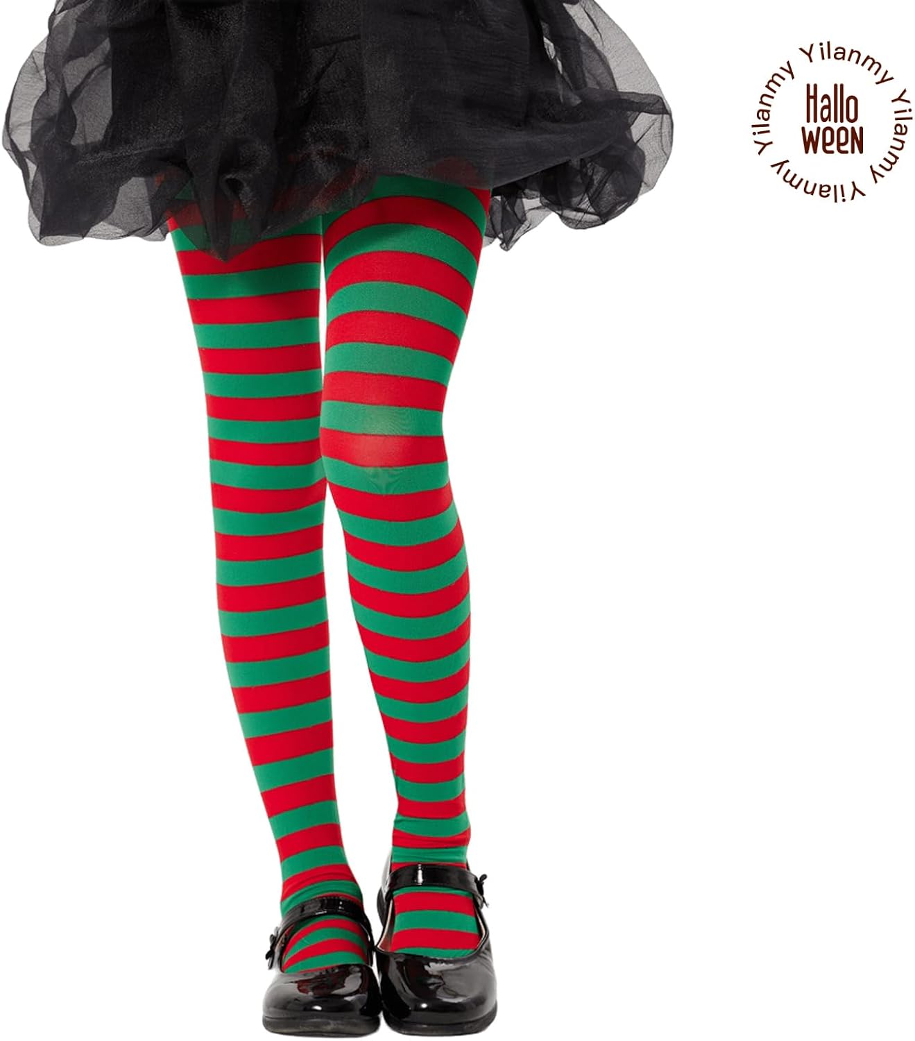 Thumbnail 1 de Yilanmy 2 Pairs Children’s Striped Tights (Full-Footed) for Girls