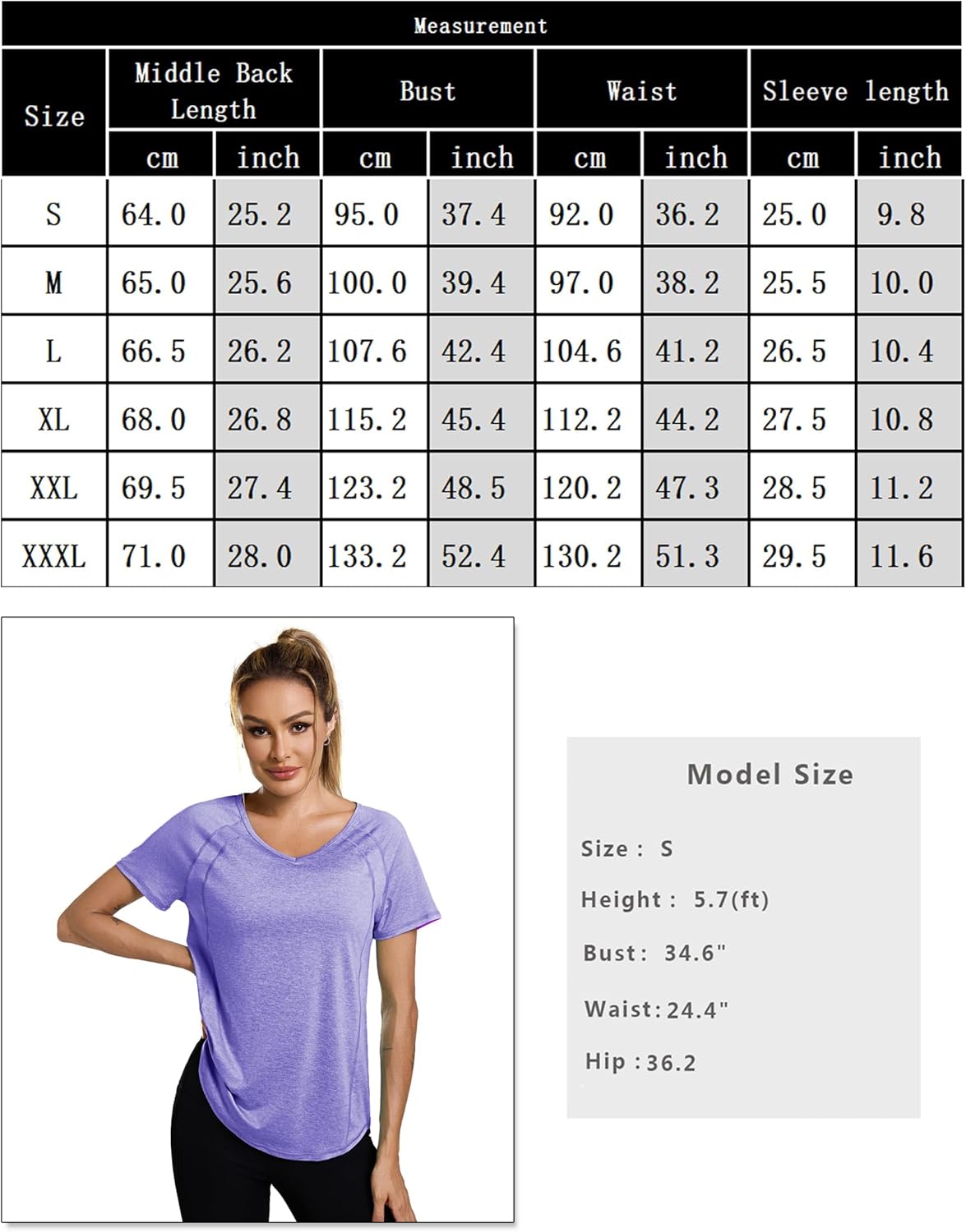 Thumbnail 6 de Wayleb maglietta sportiva da donna con scollo a V e manica raglan traspirante (S–3XL)