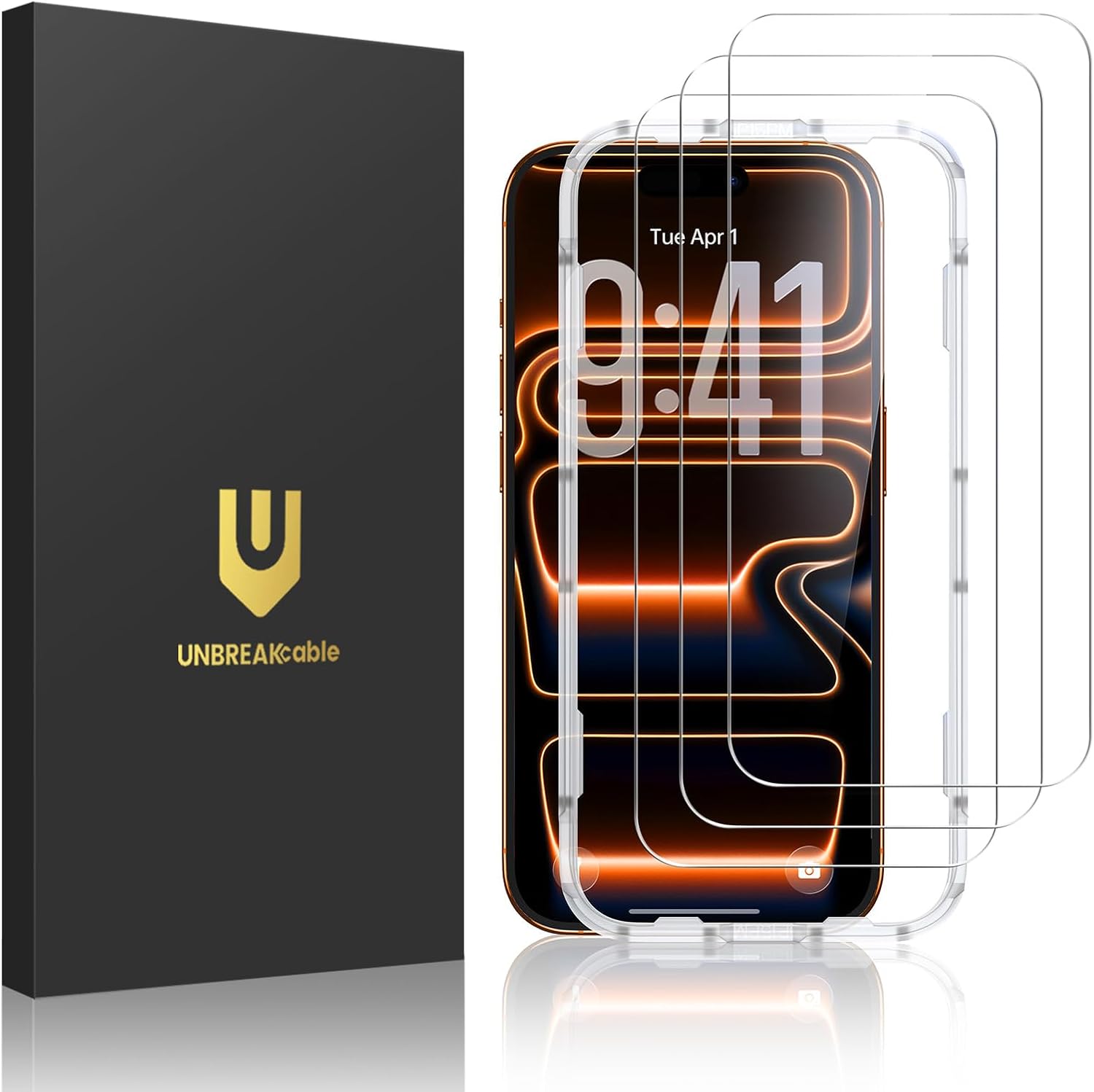Detalle de UNBREAKcable iPhone 17 Pro Max screen protector 3-pack