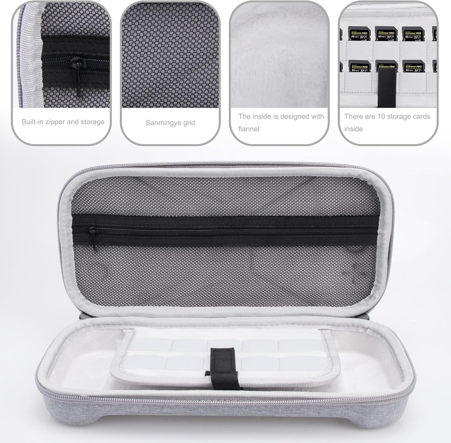 Detalle 2 de Lemxiee Tasche für Nintendo Switch 2 – harte Tragetasche mit Schutzfolien (2 Stück)