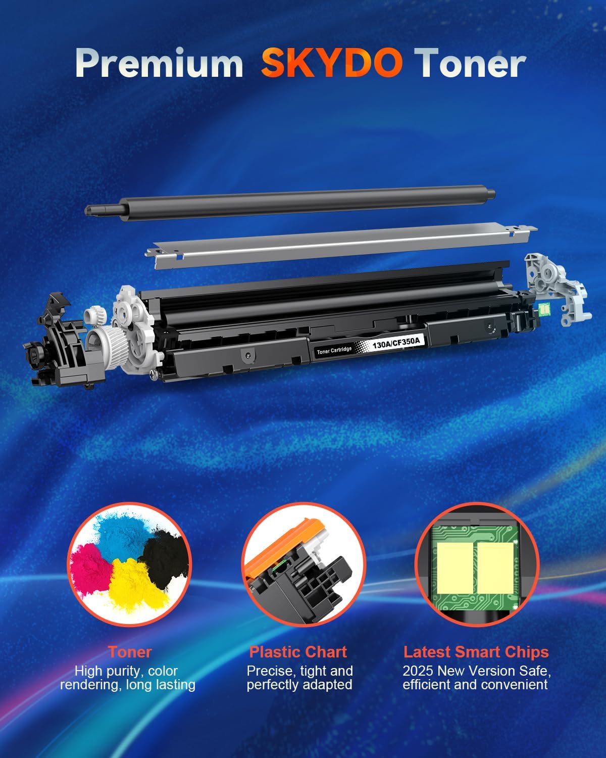 Detalle de Skydo Toner 130A compatibile HP CF350A/CF351A/CF352A/CF353A (4-pack nero/ciano/magenta/giallo) per HP Color LaserJet Pro MFP M176n/M177fw