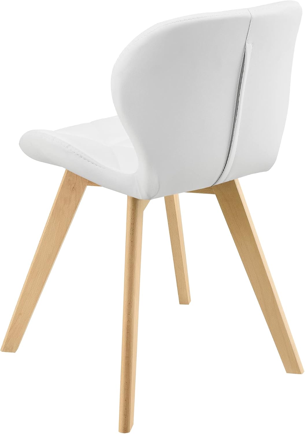 Thumbnail 4 de [en.casa] Set 2 Sedie con Rivestimento in Similpelle Trapuntata e Gambe in Legno di Faggio – Bianco
