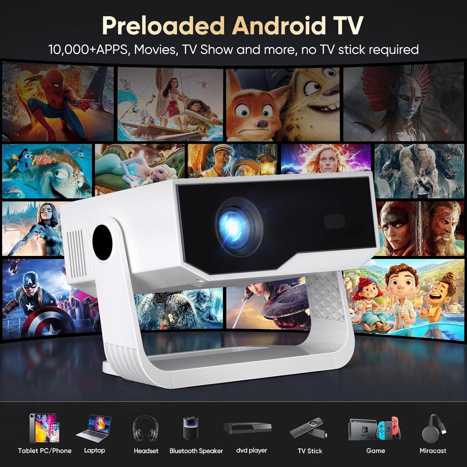 Thumbnail 2 de ZDK WiFi & Bluetooth Projector