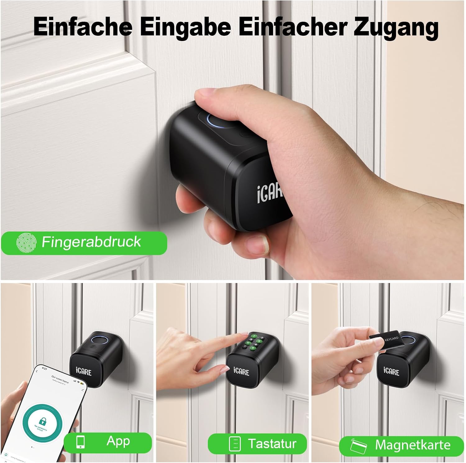 Thumbnail 4 de ICARE Türschloss Fingerabdruck Smart Lock 60–90 mm