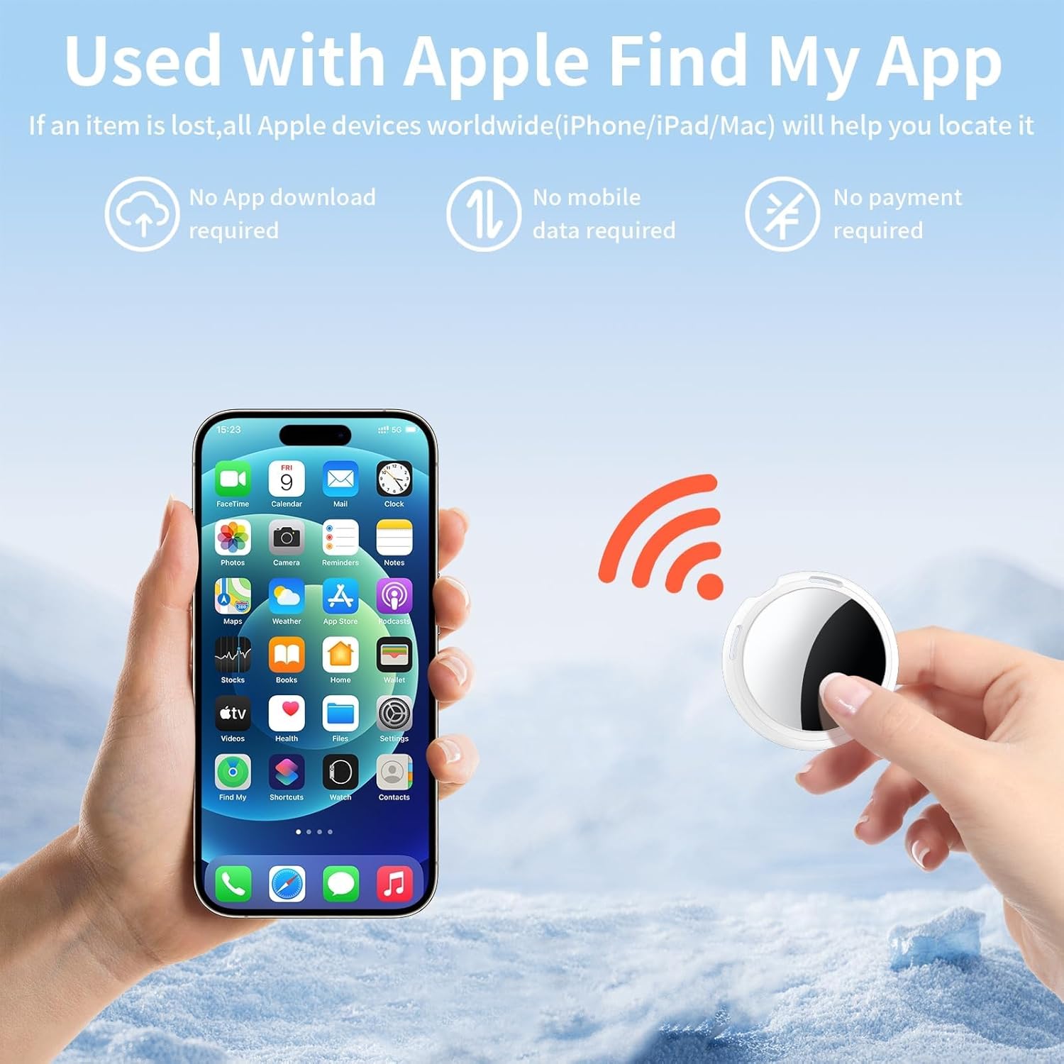 Detalle 2 de 2-Pack Tracker Tags (Apple MFi Certified) for Apple Find My — iOS Only Bluetooth Smart Tags