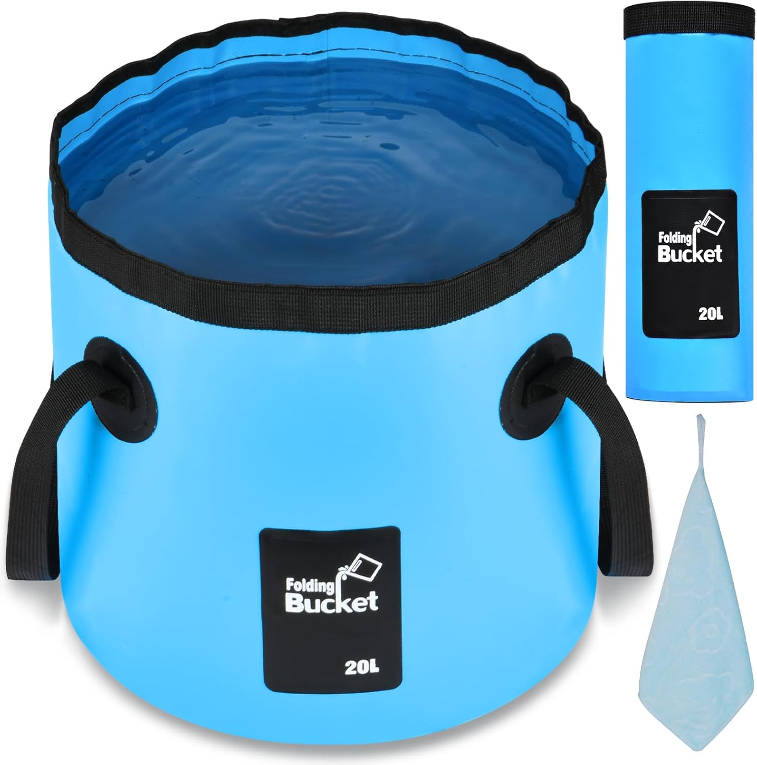 Seau pliable flintronic 10L / 12L / 20L pour pêche, randonnée, nautisme et jardinage