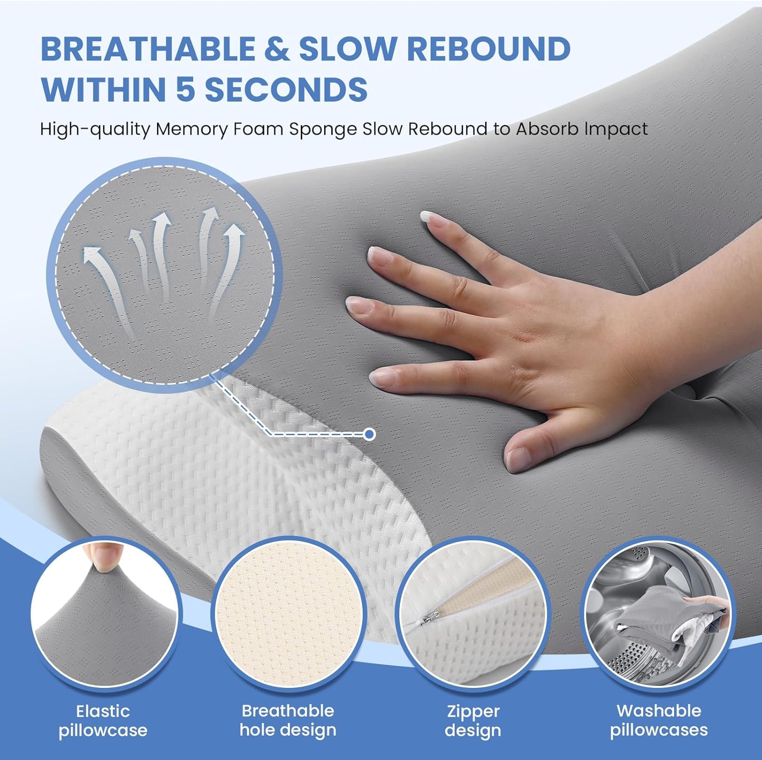 Thumbnail 5 de A-Pce Memory Foam Pillow: Orthopedic Cervical Support for Neck and Shoulder Pain