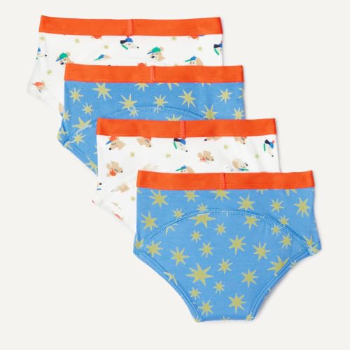 Detalle 1 de Amazon Essentials Sous-vêtements d’Apprentissage de la Propreté en Coton Mixte enfant – Lot de 4 (Chiens/Étoiles) – Taille Mi-haute
