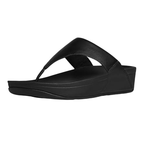 Imagen de Fitflop Women's Lulu Leather Flip Flops with Microwobbleboard - Black, UK 5 en OfertitasTOP