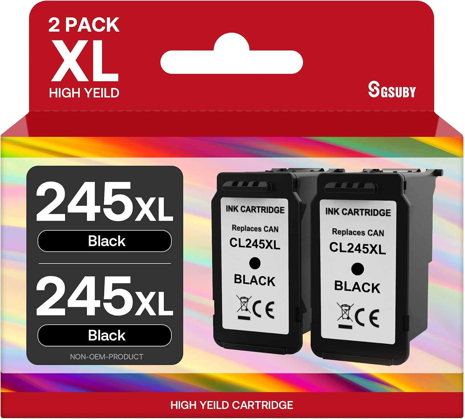 Detalle de SGSUBY 245XL Remanufactured Black Ink Cartridges, 2-Pack for Canon PIXMA