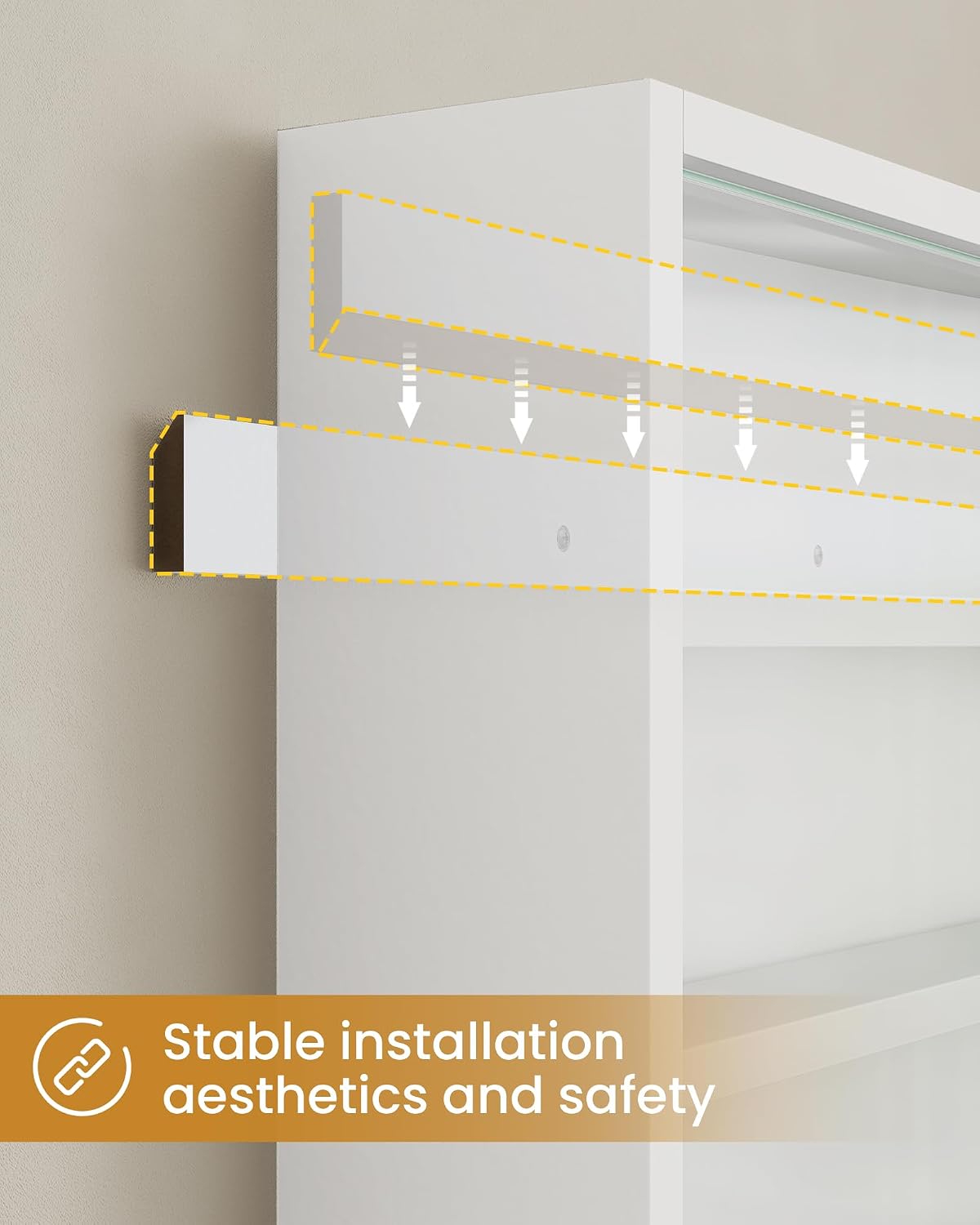 Thumbnail 3 de KIMENICH Vetrina da Collezione a 5 Piani con Illuminazione LED – bianco, sospesa a parete