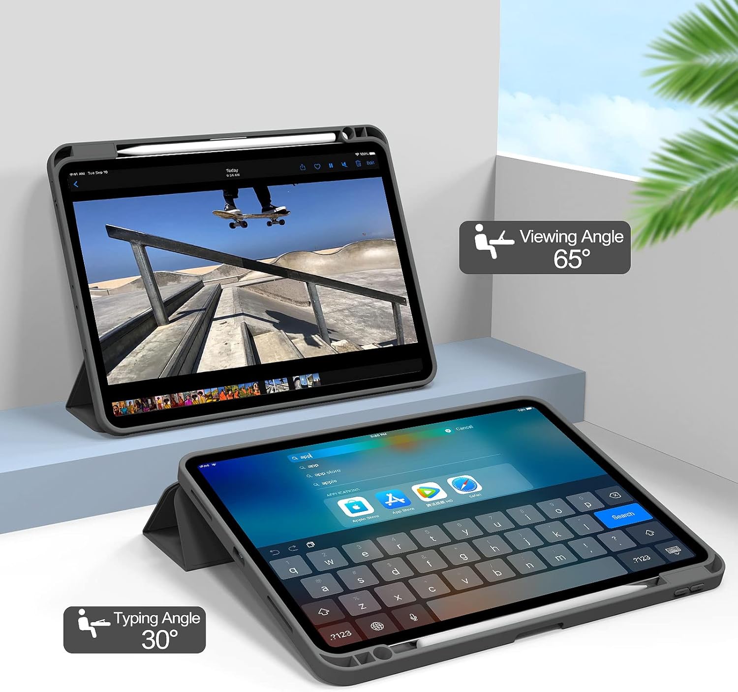 Thumbnail 6 de aoub Hülle für iPad Pro 11 Zoll (2./3./4. Gen, 2020–2022) mit Stifthalter – Weiche Silikonhülle, Pencil 2 Ladefunktion, Auto Sleep/Wake