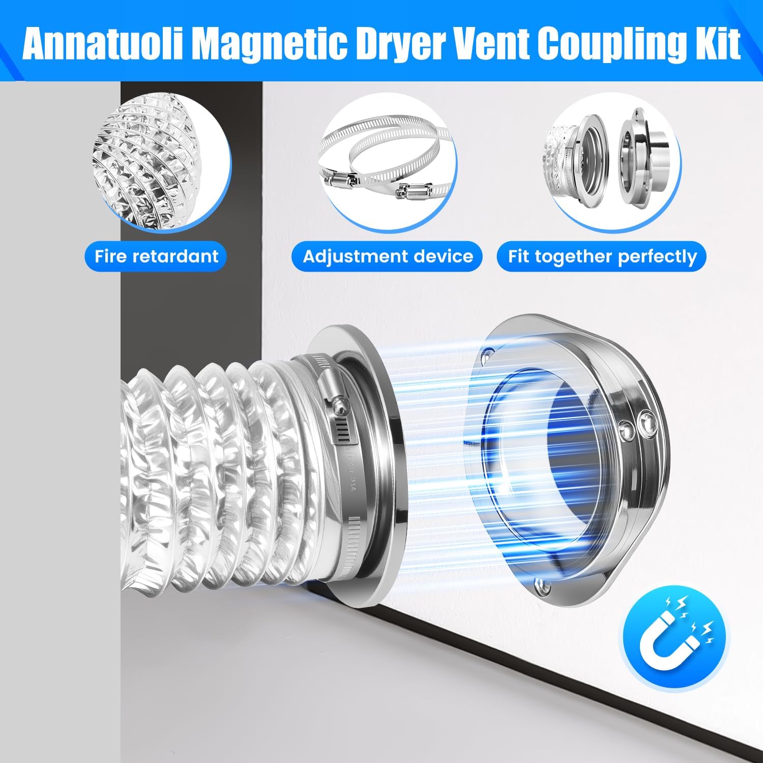 Thumbnail 1 de Annatuoli DV-180 Magnetic Dryer Vent Kit with 6-Ply Duct and Clamps