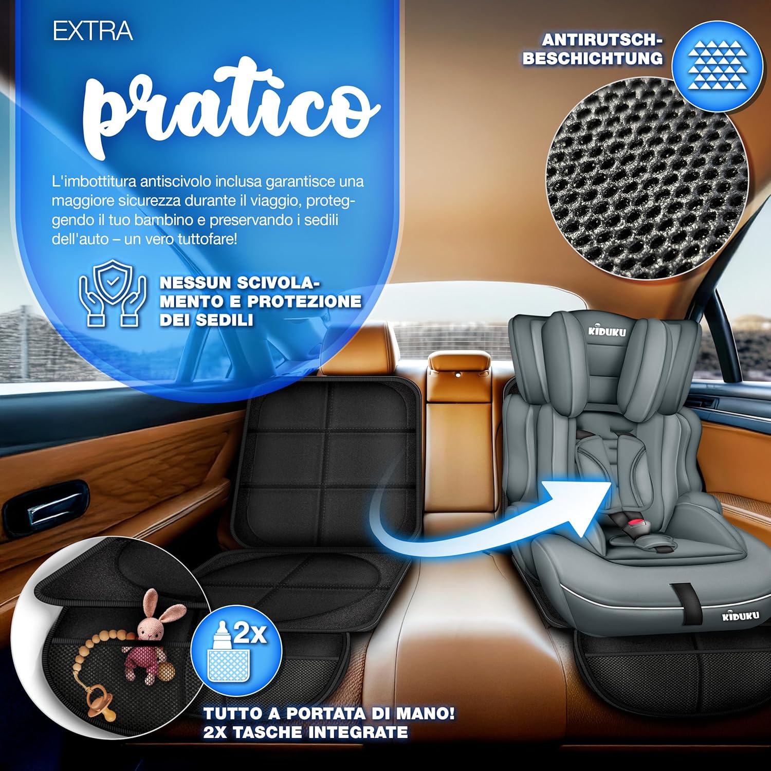 Thumbnail 6 de KIDUKU seggiolino auto con coprisedile universale omologato ECE R129/03 (9-36 kg, grigio)