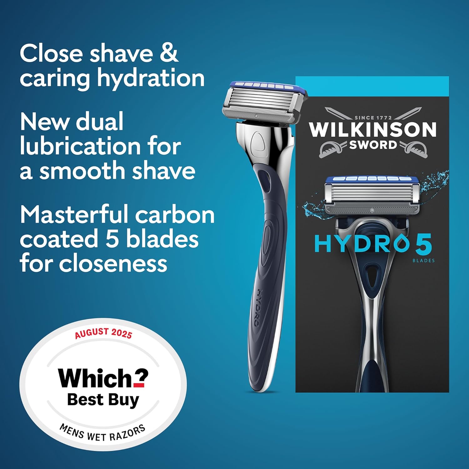 Thumbnail 1 de Wilkinson Sword Hydro 5 Razor for Men – Value Pack with Carbon-Coated Blades and 13 Refills