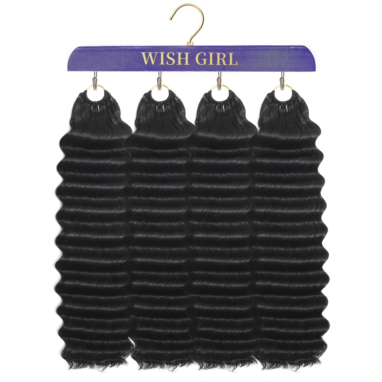 Detalle de Wishgirl Deep Wave Crochet Hair 240g