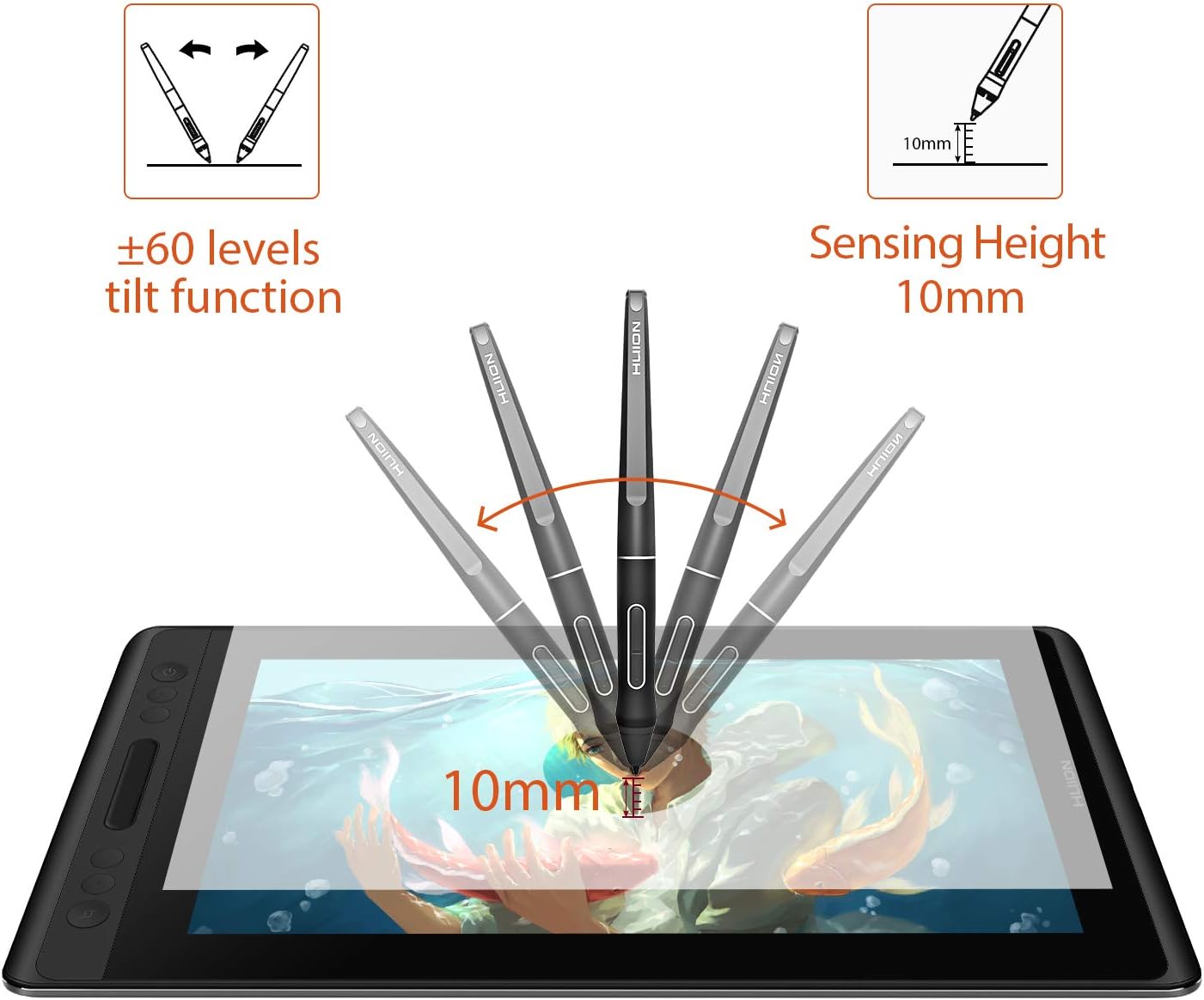 Detalle de HUION PW507 Battery-Free Digital Pen, 8192 Pressure Levels and 266 PPS