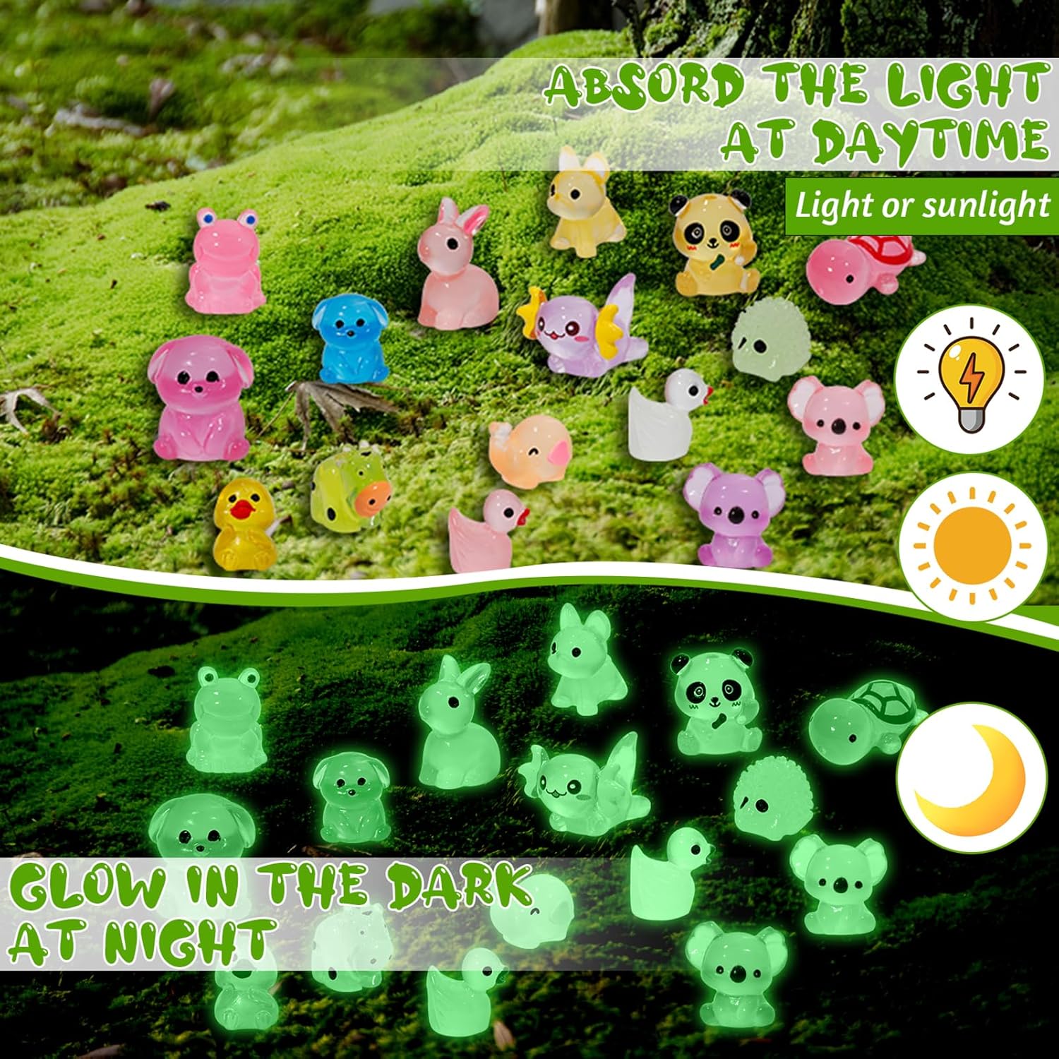 Thumbnail 3 de gyoyede 150pcs Luminous Mini Resin Animals 150pc set