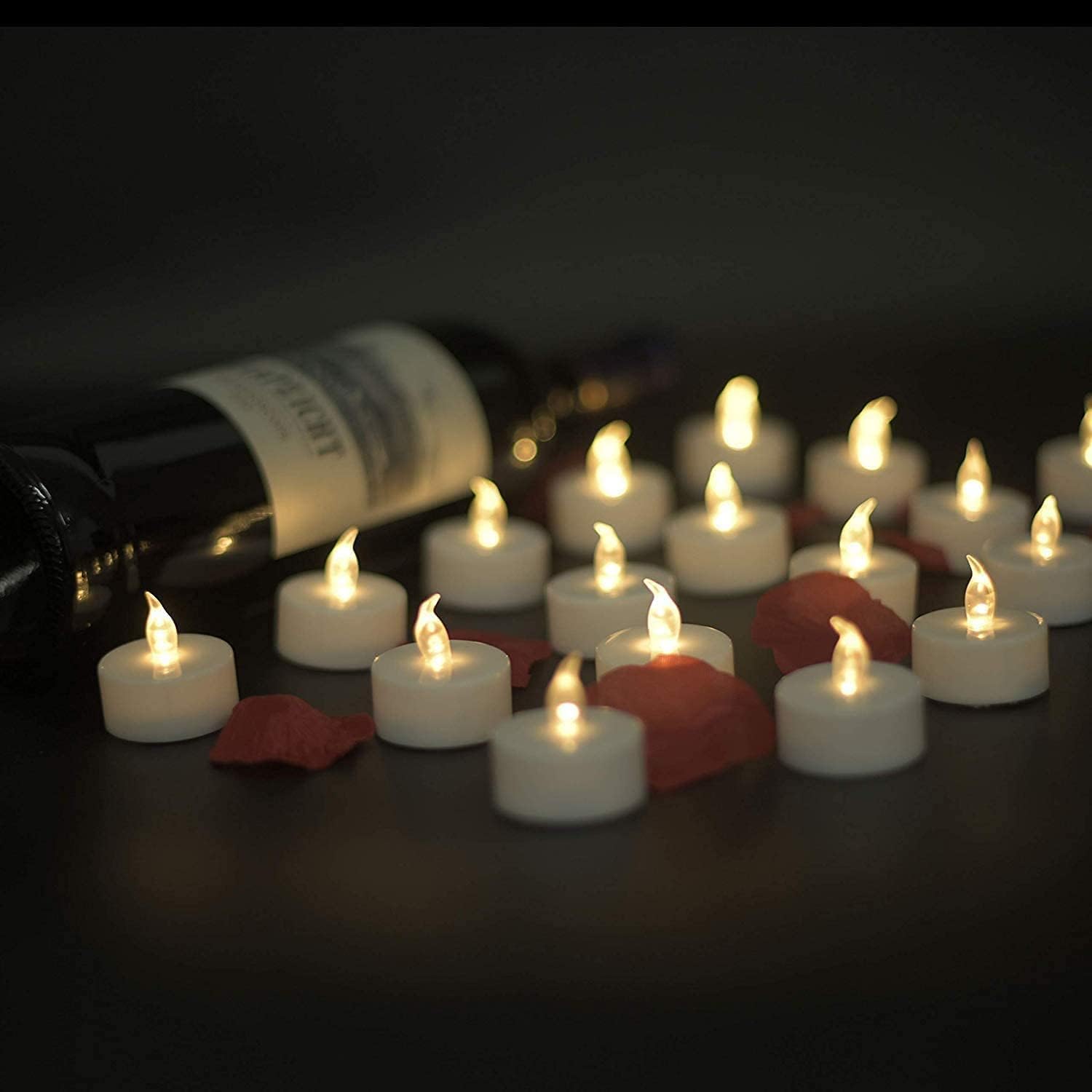 Detalle de PILLOBOX 24Pack Battery Operated LED Tea Lights (Warm White) – Flameless Flickering Candles, up to 200 hours
