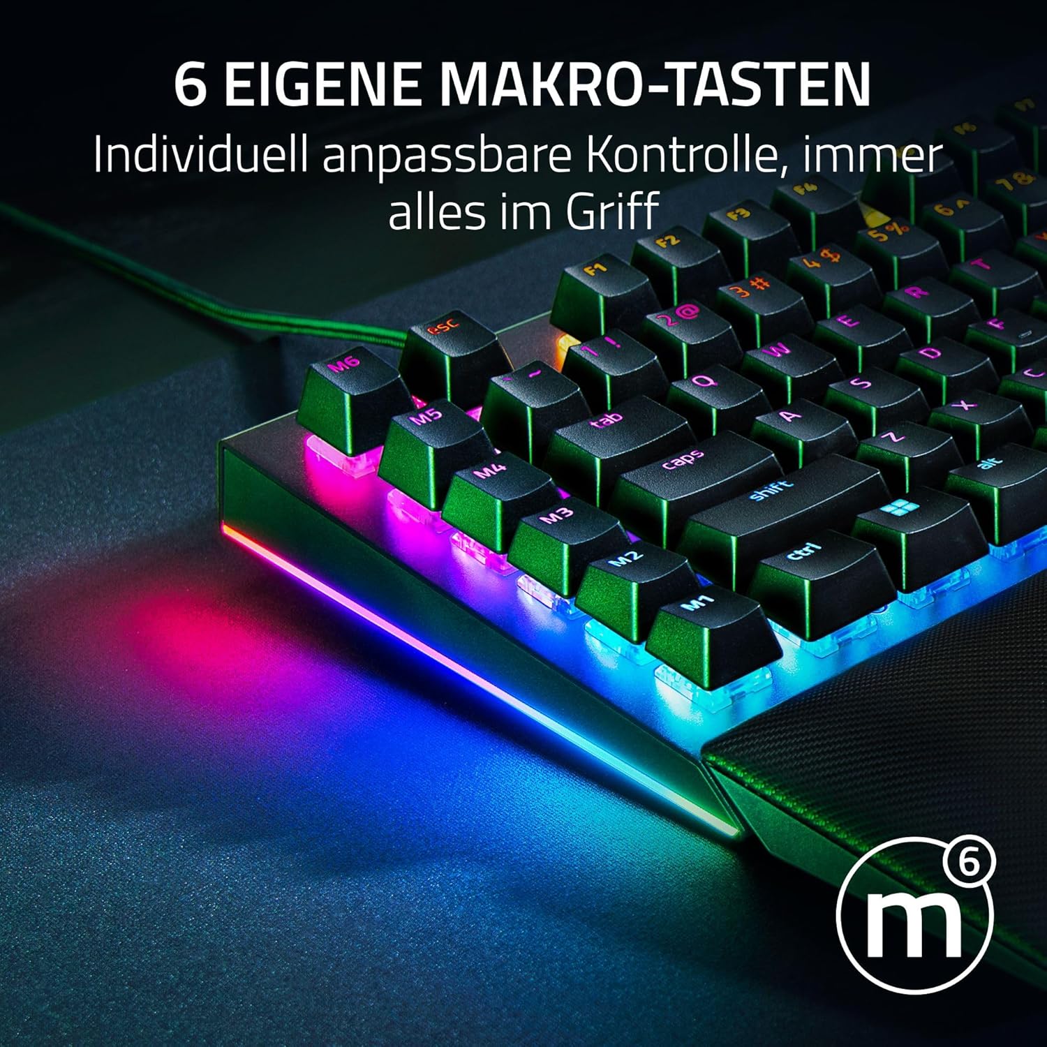 Thumbnail 4 de Razer BlackWidow V4 mechanische Gaming-Tastatur mit Chroma RGB und Green Switches (QWERTZ, DE-Layout) – Schwarz