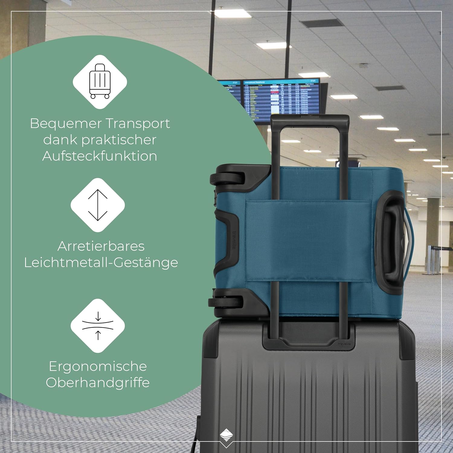 Detalle de Travelite Jetpack Handgepäck Koffer 40x30x25 cm – ultraleichtes Bordgepäck für Eurowings