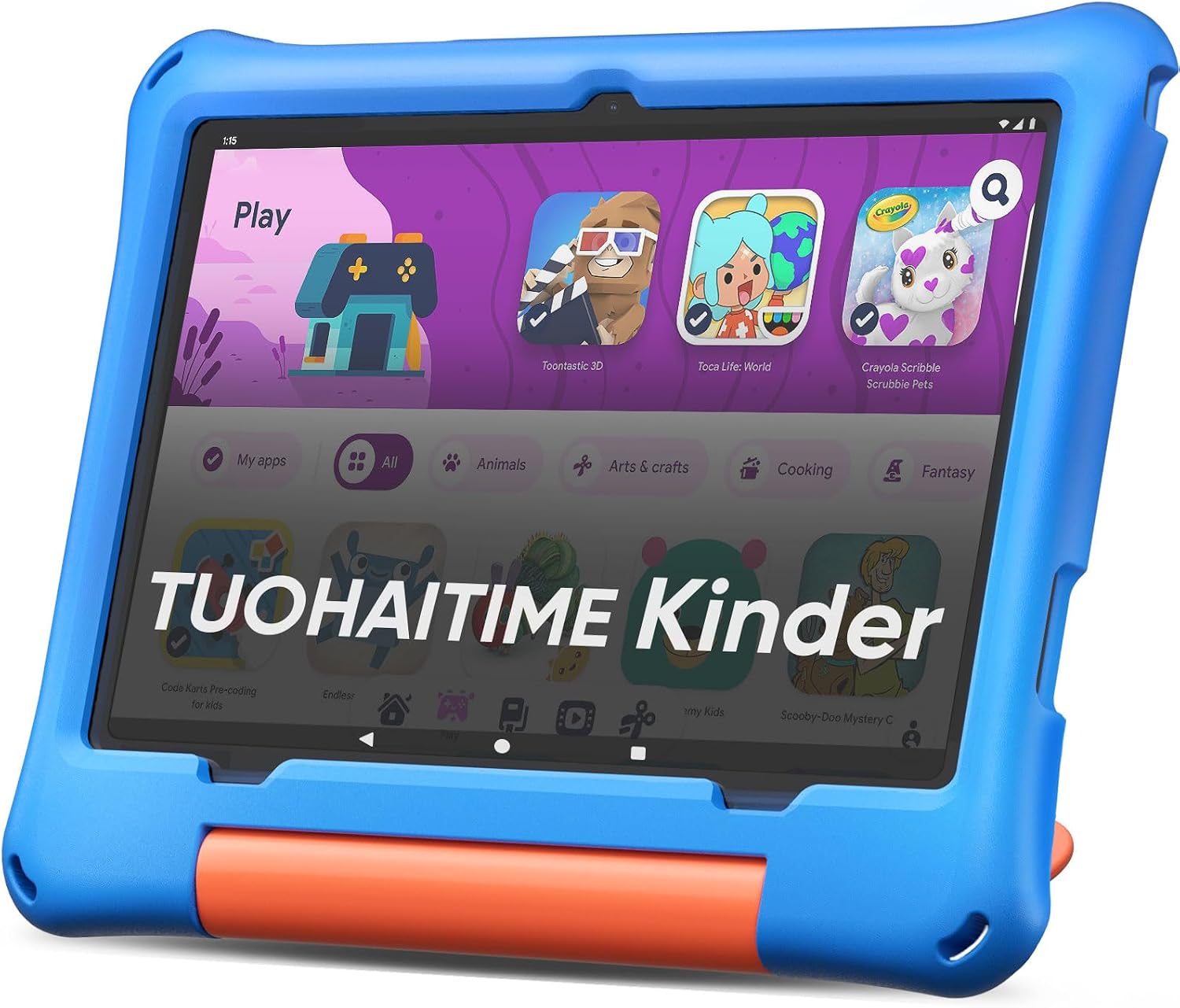 Detalle de Kinder Tablet 10,1 Zoll mit Android 16, 30GB RAM, 64GB Speicher, 1TB microSD inkl. Eva Case – sicher & vielseitig