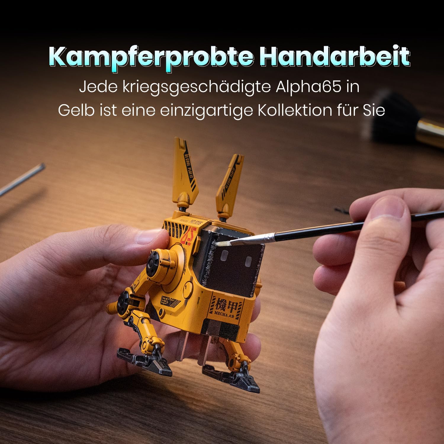Detalle de GravaStar Alpha65 GaN USB-C Ladegerät 65W – futuristisches Mecha-Design, 3 Ports