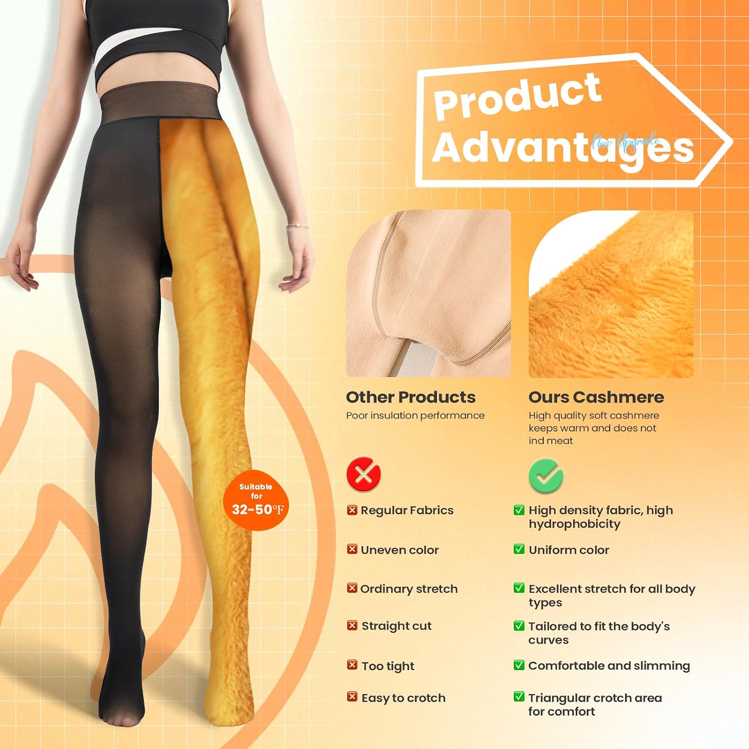 Detalle 2 de Caprilite Women's Fleece-Lined Tights