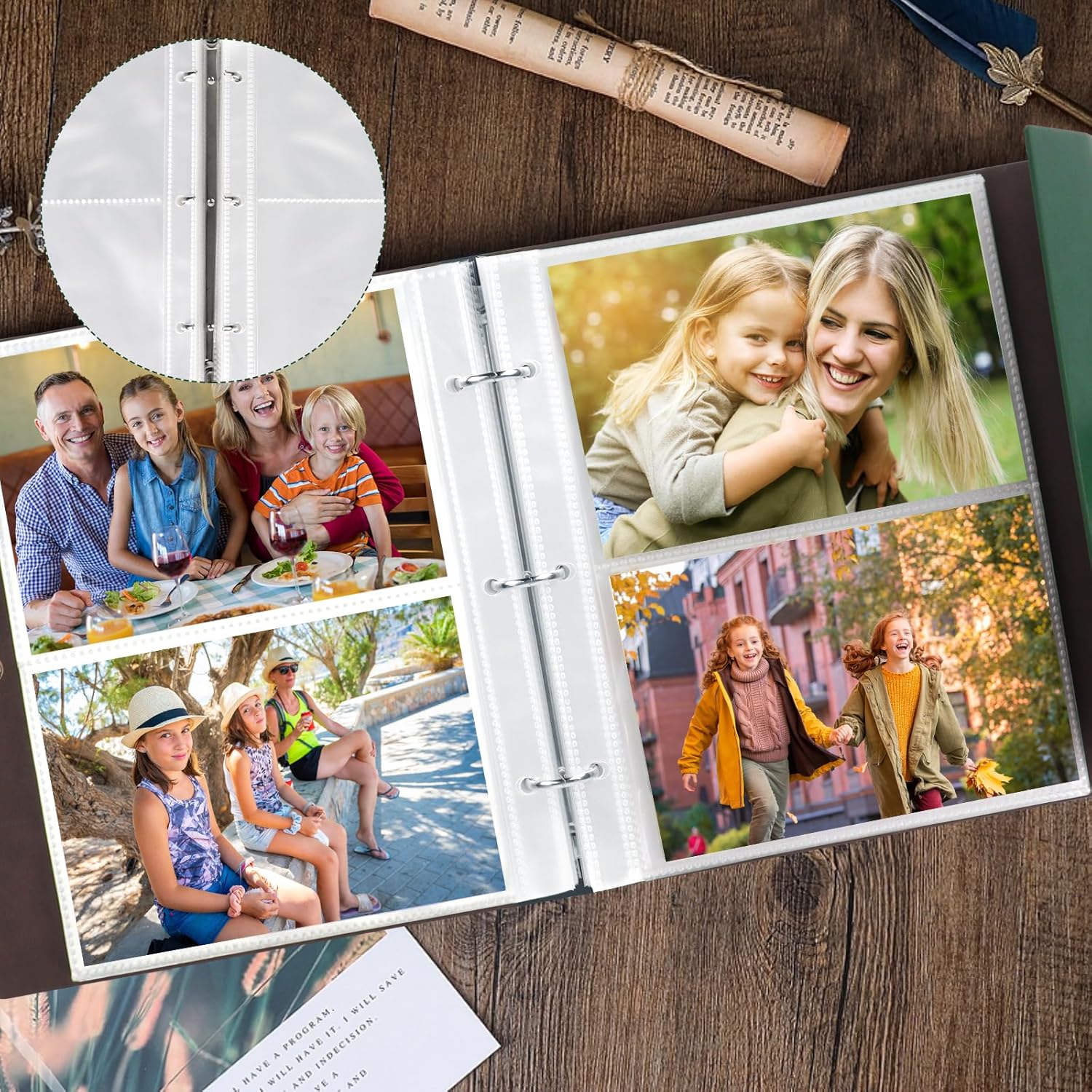 Thumbnail 3 de ZEEYUAN Album Foto 10x15 in pelle con tasche e 200 foto (50 fogli / 100 pagine)