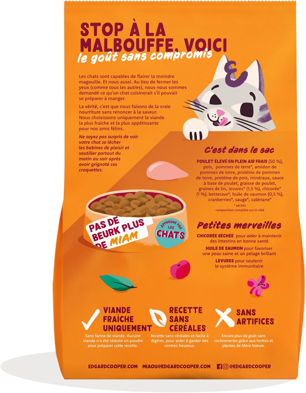 Thumbnail 1 de Edgard & Cooper Croquettes Chat Stérilisé Adulte Poulet 4kg — Sans Céréales, Viande Fraîche