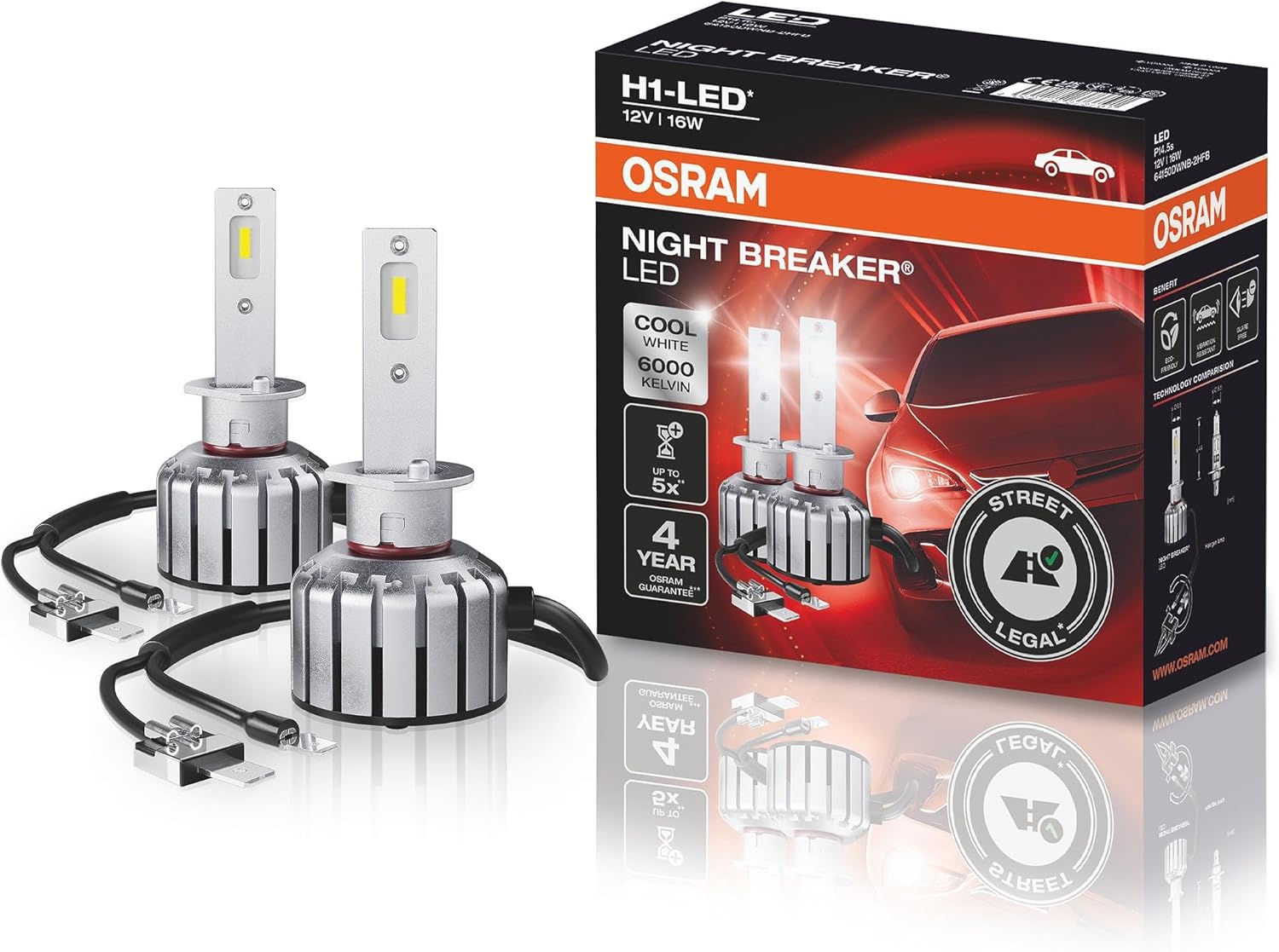 Detalle de OSRAM NIGHT BREAKER H1 LED – lampada retrofit LED omologata per uso stradale