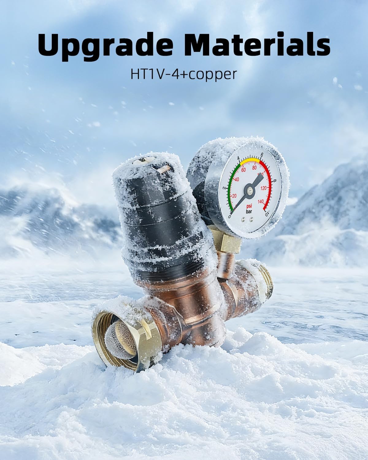Thumbnail 4 de FOCSPROD RV Water Pressure Regulator with Gauge and Rotatable Scale