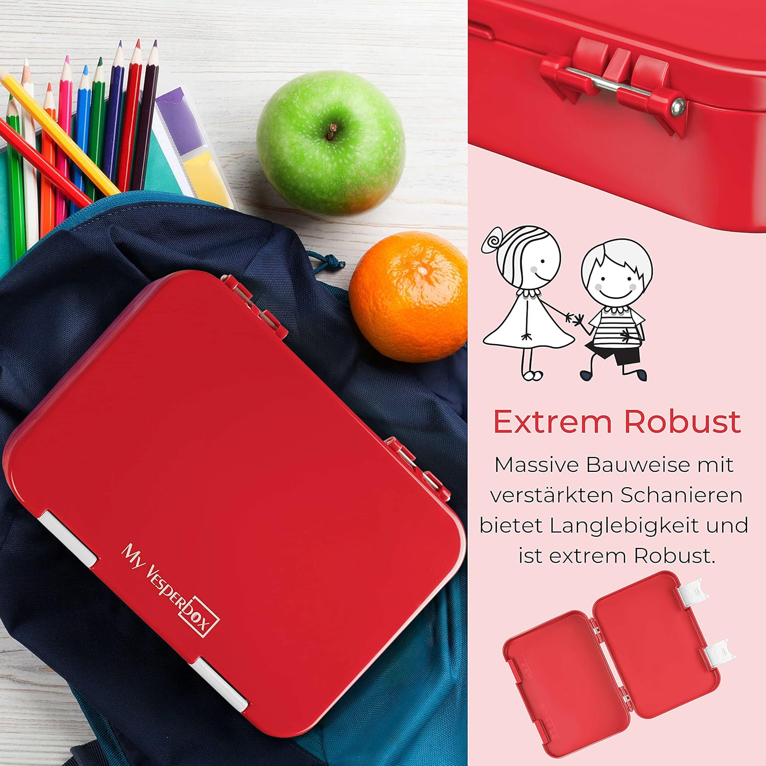 Thumbnail 6 de My Vesperbox® Brotdose für Kinder mit Fächern [LEN] – Bento Box, 4 oder 6 Fächer, LFGB-zertifiziert