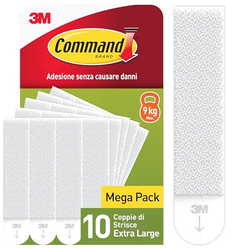 Detalle de Command Strisce Appendiquadri Extralarge XL, 10 Paia (20 Strisce) – Per Quadri Pesanti e Oggetti Osservabili