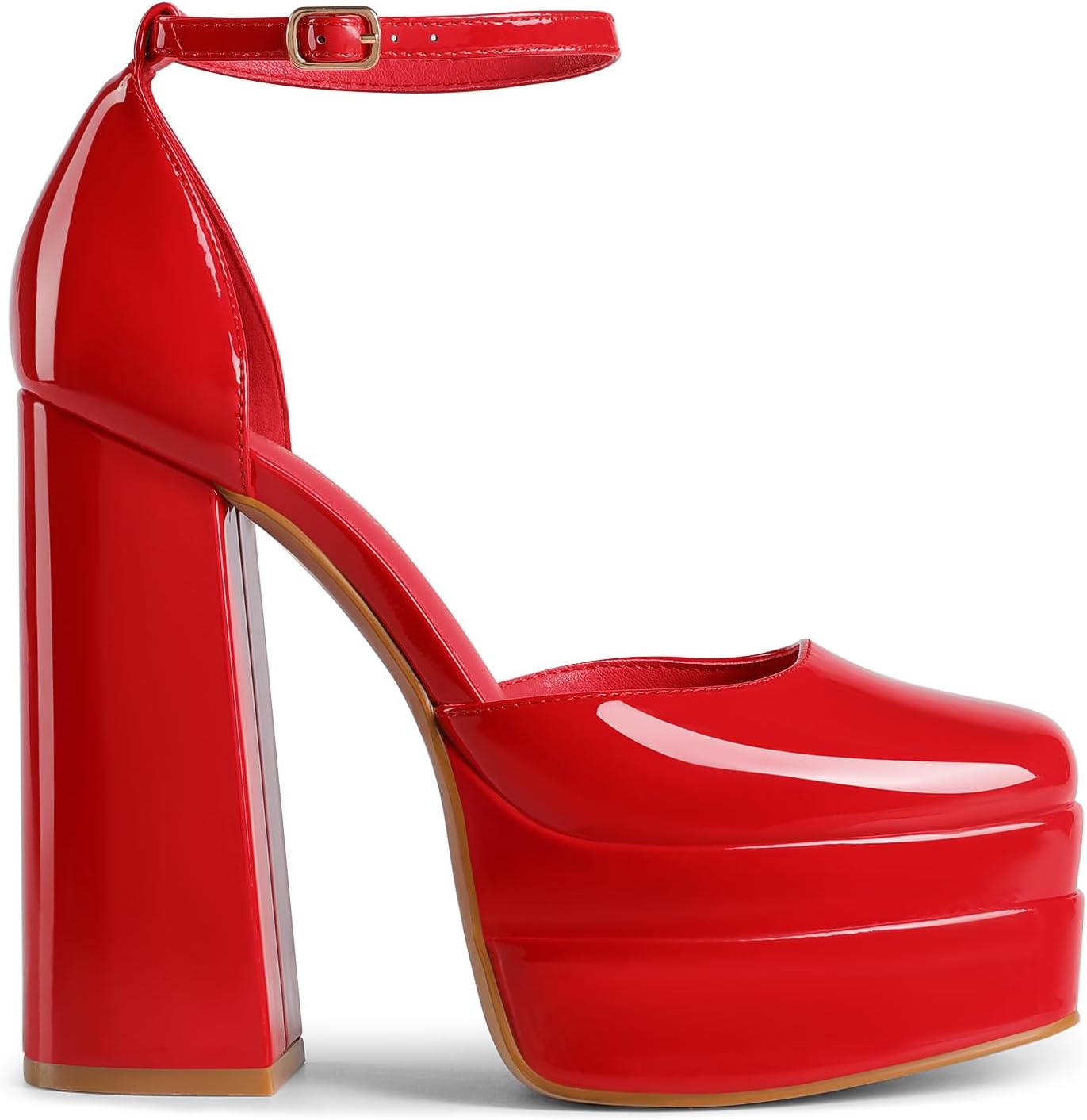 Detalle de DREAM PAIRS Sdpu2319w Women's Platform Pumps with Square Toe and Ankle Strap