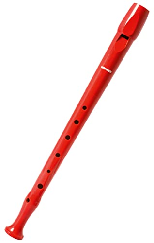 Detalle 2 de Hohner Flauta dulce 9508 roja con funda verde y transparente
