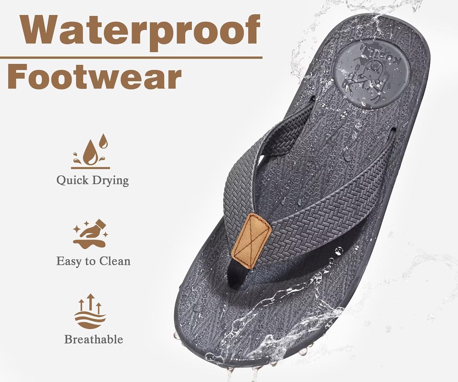 Thumbnail 2 de KuaiLu Men’s Arch Support Flip Flops with Cushioned Footbed