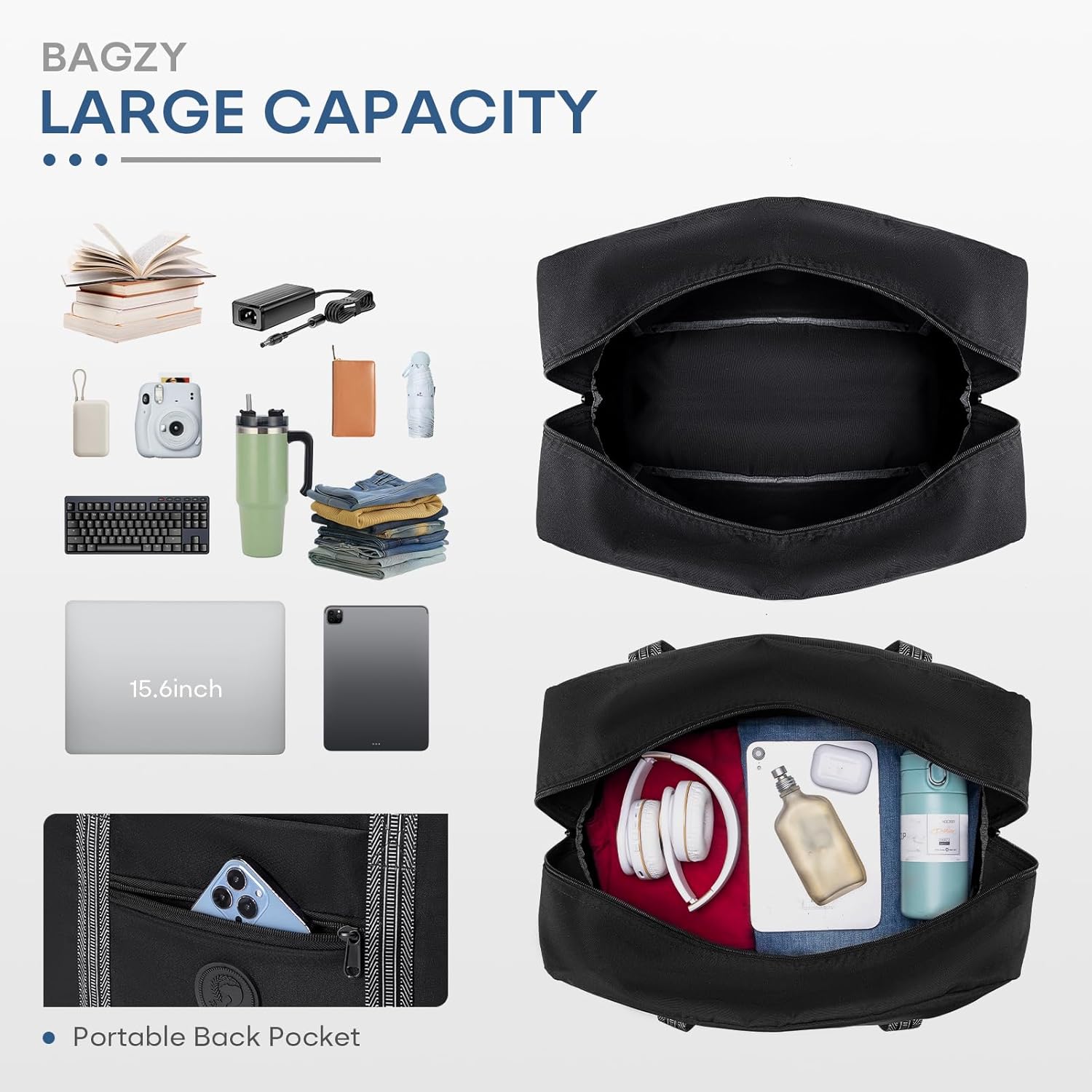Thumbnail 5 de BAGZY Sac de Voyage Cabine Avion Pliable 32L – Polyvalent, Durable et Compact