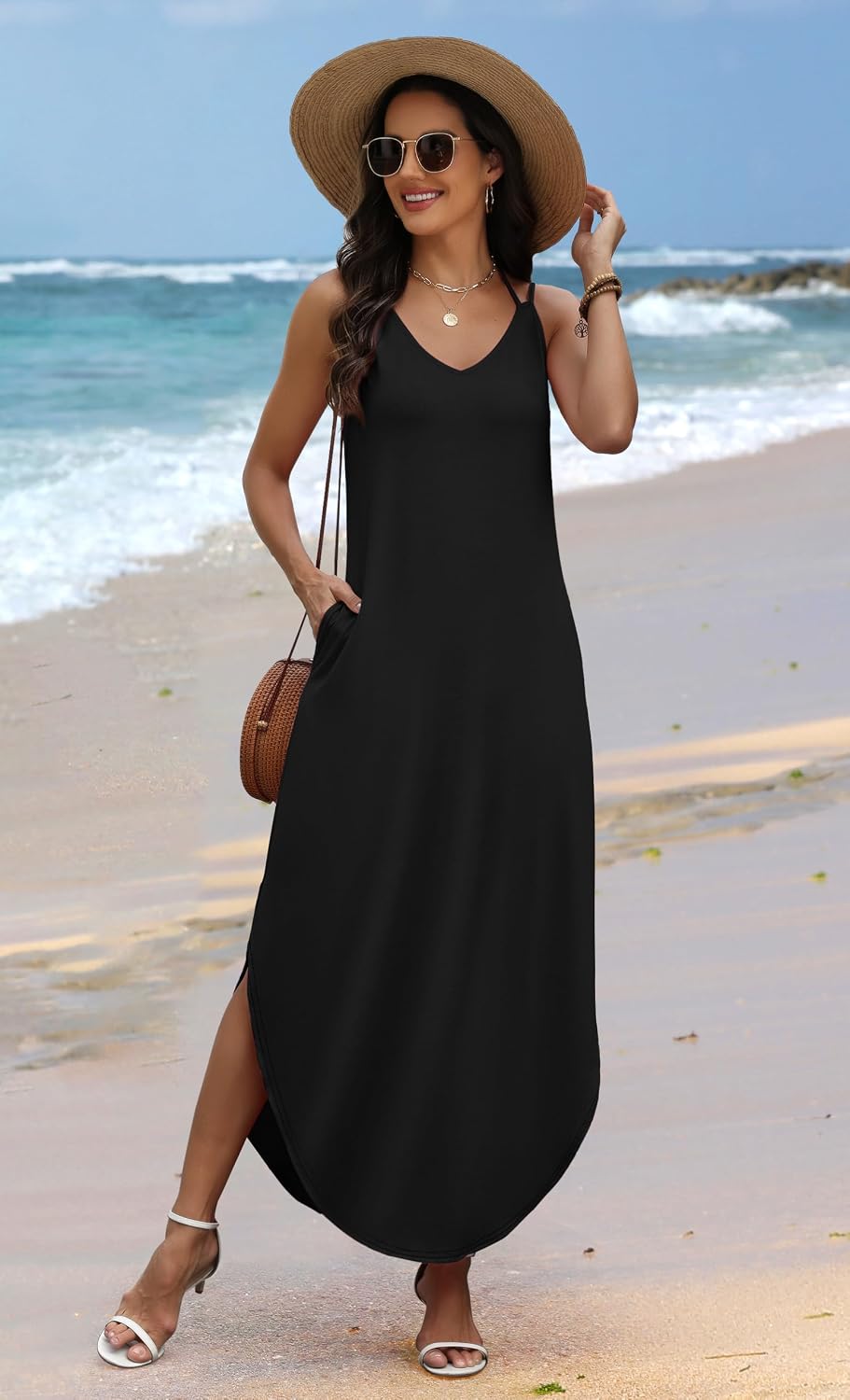 Detalle de WIHOLL 2026 Maxi Halter Dress for Beach