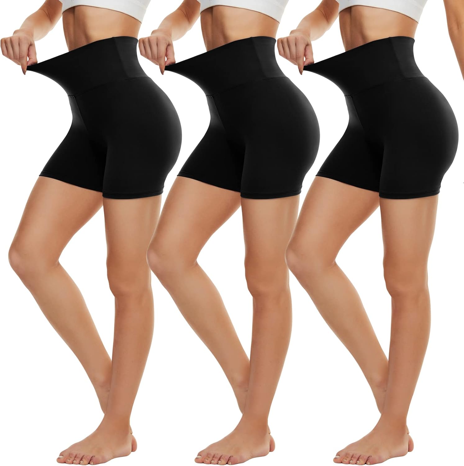 Detalle 2 de DDOBB Radlerhose Damen Kurze Shorts – blickdichte High-Waist Sporthose für Sommer & Fitness