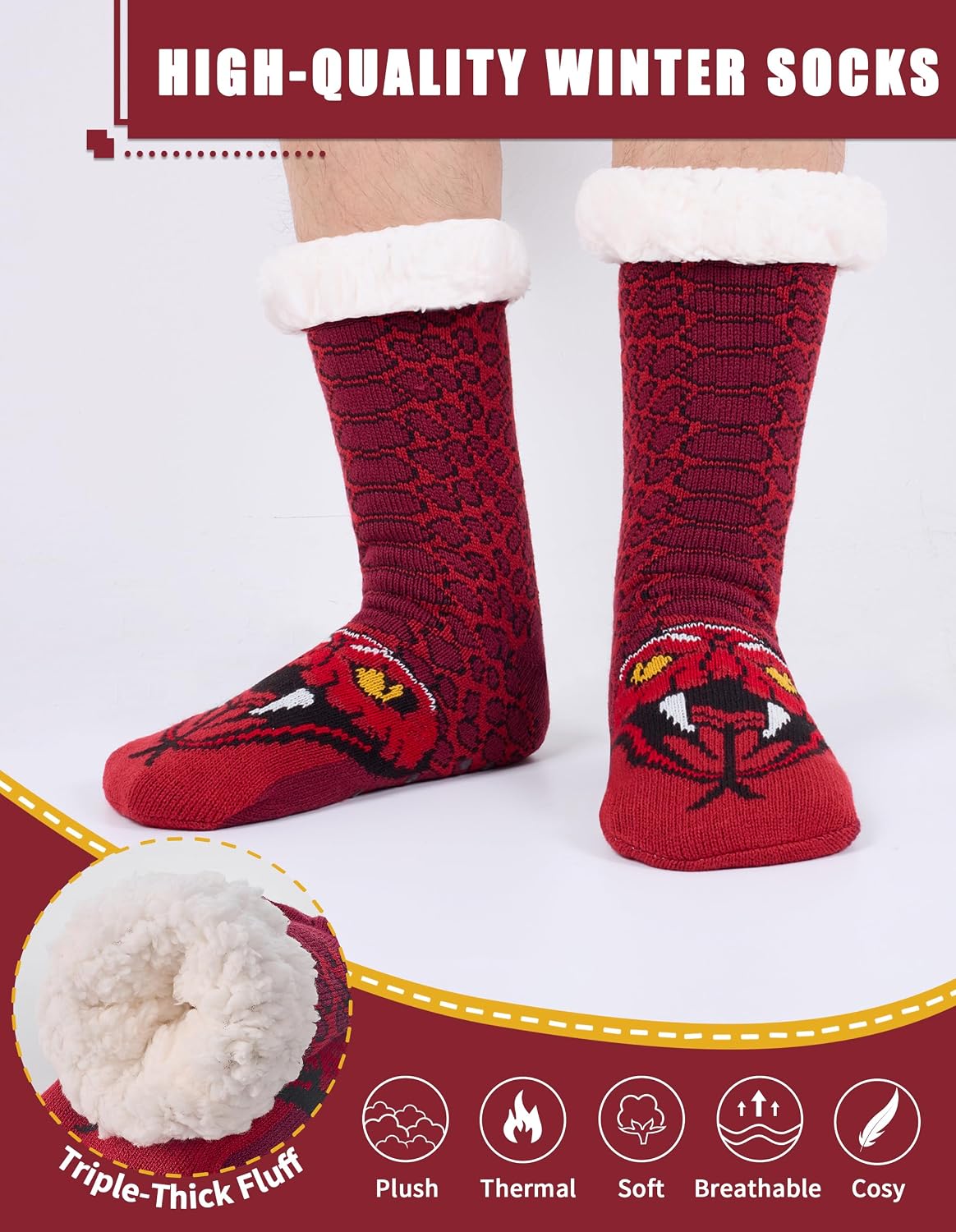 Detalle 2 de HERYEBING Mens Slipper Socks Size 9-12 UK