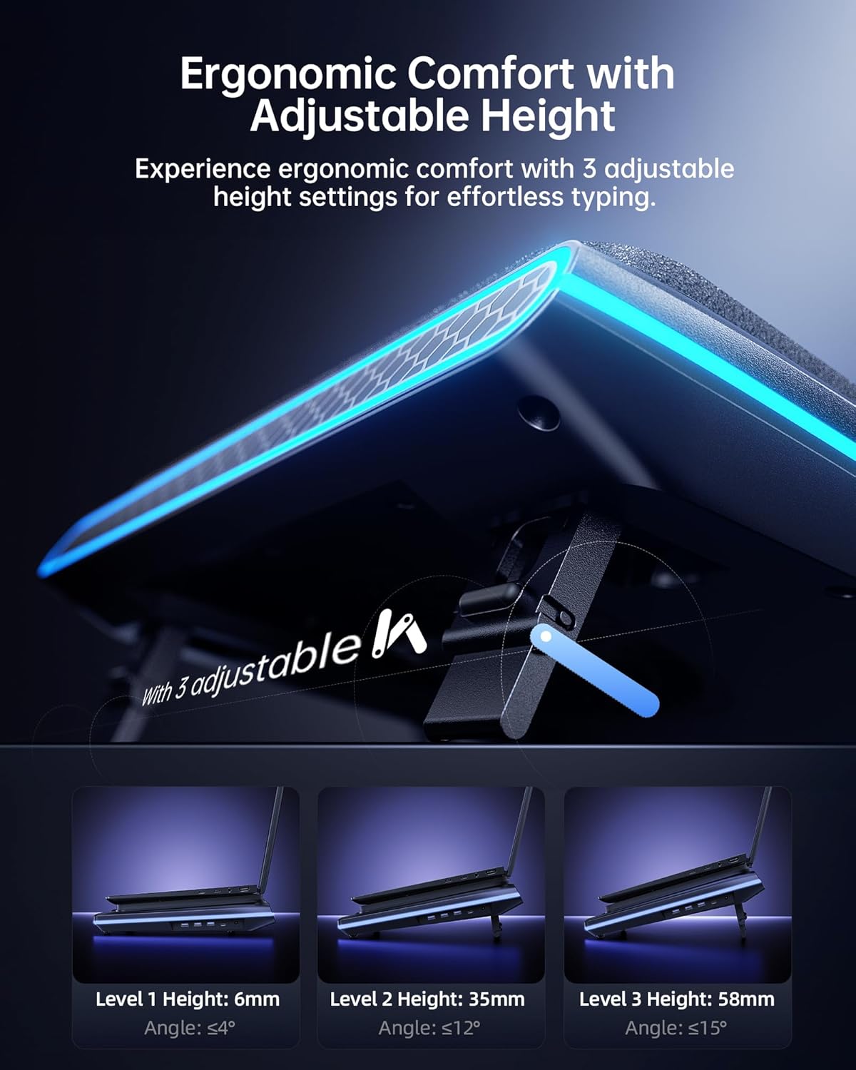 Thumbnail 4 de llano V12 Ultra Laptop Cooling Pad 5.5" with RGB